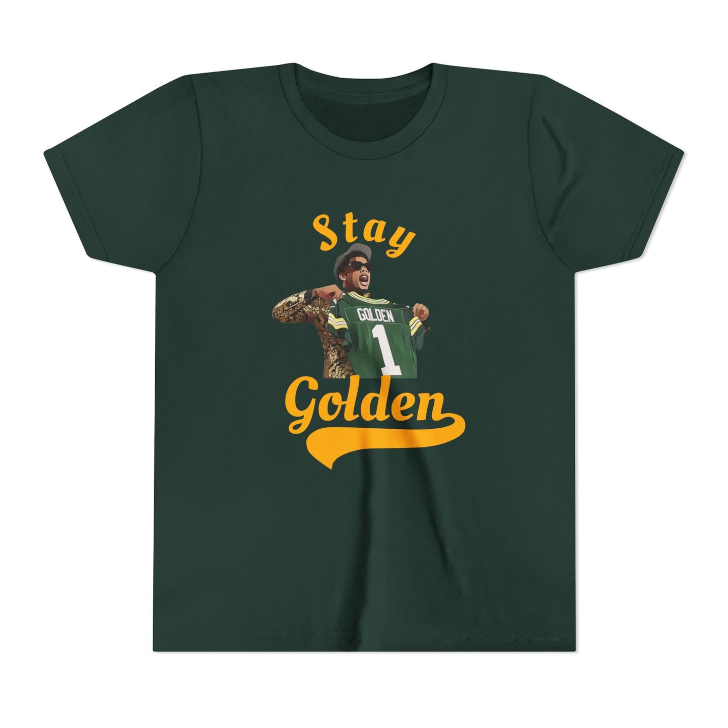 Stay Golden - Green Bay Packers - Matthew Golden - Youth Short Sleeve Tee
